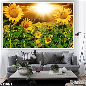 Tranh rừng hướng dương đón nắng ban mai