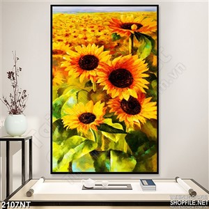 Tranh rừng hướng dương chen chúc