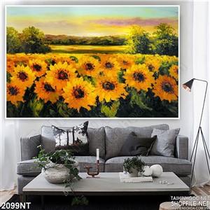 Tranh đồng hướng dương thơm ngát