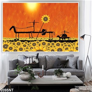 Tranh vẽ hoa hướng dương in uv