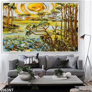 Tranh vẻ mặt rừng trong khu rừng