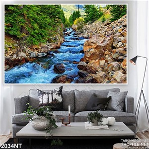 Tranh khe suối đá treo tường