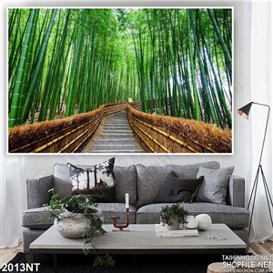 Tranh lối bậc thang dẫn vào rừng trúc