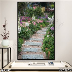 Tranh lối đi nhỏ trong vườn 3d