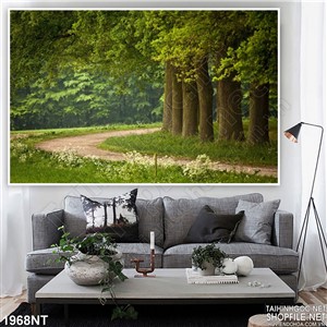 Tranh con đường nhỏ trong rừng cây