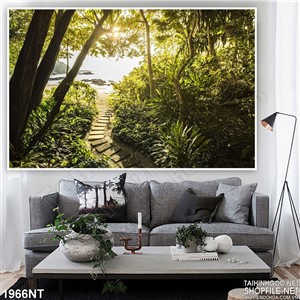 Tranh lối nhỏ dẫn ra biển 3d