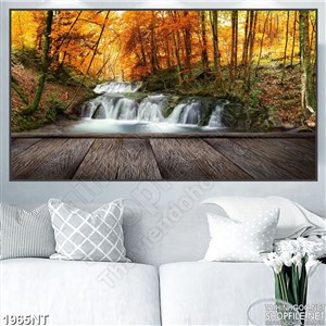 Tranh khe suối trong rừng đỏ