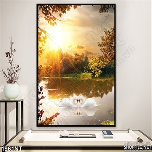 Tranh bình binh trên mặt hồ