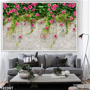 Tranh tường hồng dây in uv