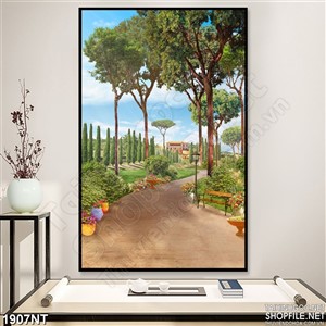 Tranh cây thông xanh treo tường