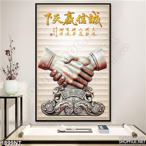 Tranh cái bắt tay mạnh mẽ 3d