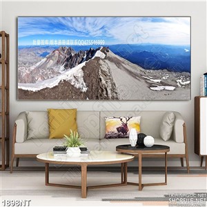 Tranh đỉnh núi khô cằn trên tường