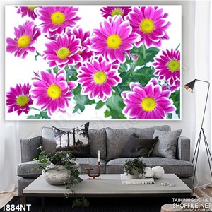 Tranh vẻ hoa cúc thắm