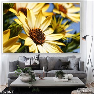 Tranh cận cảnh bông hoa vàng