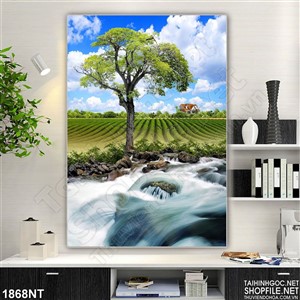 Tranh đồi chè 3d