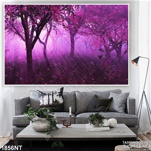 Tranh khu rừng tím in uv