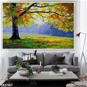 Tranh gốc cây mùa thu