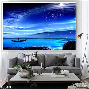 Tranh biển về đêm đầy sao