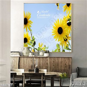 Tranh hoa hướng dương in uv