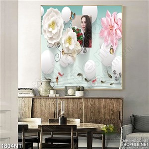 Tranh 3d bông hoa nở