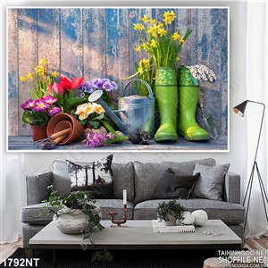 Tranh hoa cỏ sinh sôi in uv