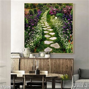 Tranh lối nhỏ trong vườn hoa