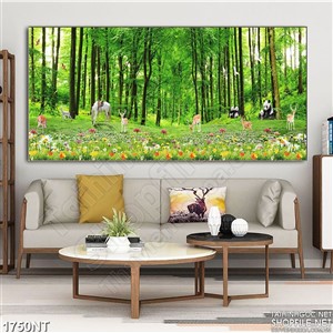 Tranh khu vườn xanh