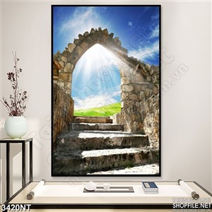 Tranh cổng mặt trời trang trí phòng khách