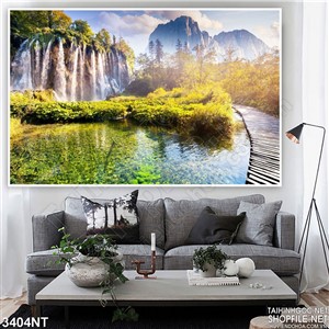 Tranh những thác nước trên con đồi cao