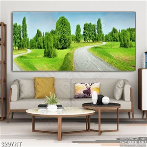 Tranh con đường quanh co dẫn vào rừng