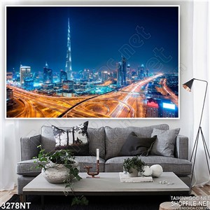 Tranh những con đường đèn trong thành phố