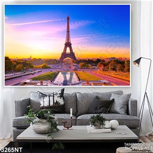 Tranh chân dung tháp effen trong ánh hoàng hôn