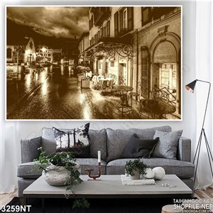 Tranh góc phố buồn trong đêm treo tường
