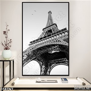 Tranh đàn chim bay trên ngọn tháp