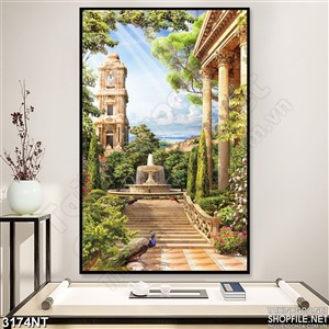 Tranh những công trình kiến trúc trong rừng