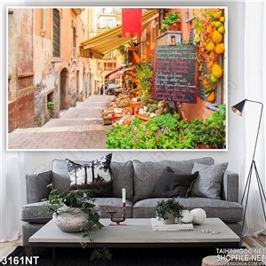 Tranh còn đường nhỏ trong thành phố hoa