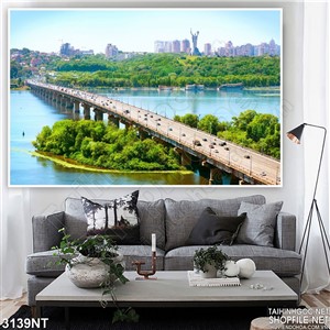 Tranh cây cầu trên sông dài vô tận