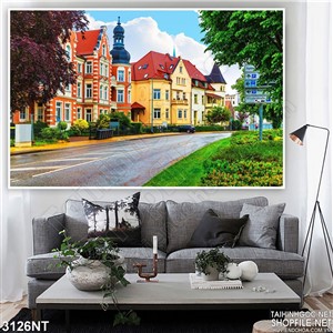 Tranh bên lề đường thành phố in uv