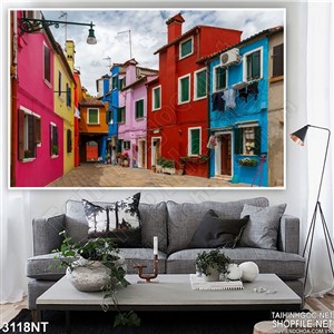 những căn nhà sắc màu rực rỡ 3d