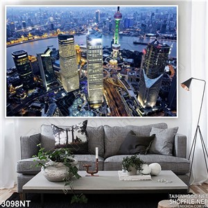 Tranh thành phố xa hoa về đêm