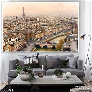 Tranh đất nước với những tòa nhà cao tầng