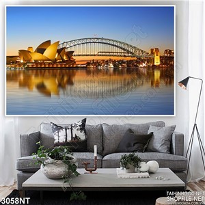 Tranh nhà hát thiên nga trên biển