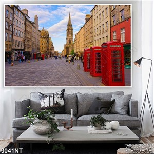 Tranh những cây điện thoại công cộng đỏ