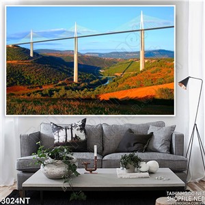 Tranh cây cầu cheo leo trên đỉnh núi