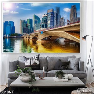 Tranh dưới chân cầu trong thành phố