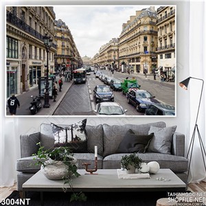 Tranh con đường tấp nấp trong thành phố