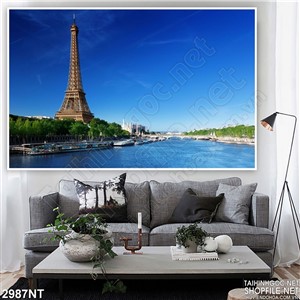 Tranh pháp effen trên bờ biển xanh