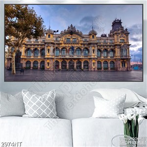 Tranh lâu đài trên dòng sông treo tường