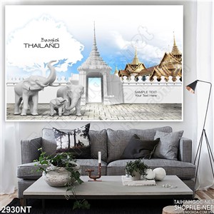 Tranh khung cảnh đất nước chùa vàng