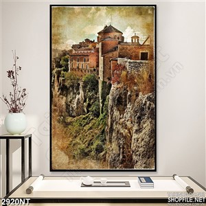 Tranh lâu đài trong rừng cây